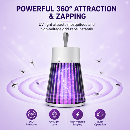 Electric Mosquito Killer Lamp – USB Rechargeable Bug Zapper with 360° UV Attraction