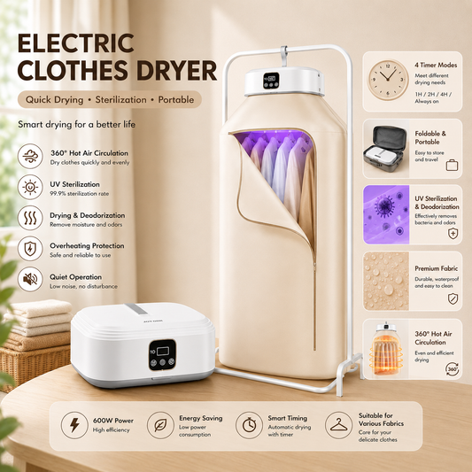 Electric Clothes Dryer — Portable Foldable Drying Cabinet with UV Sterilization