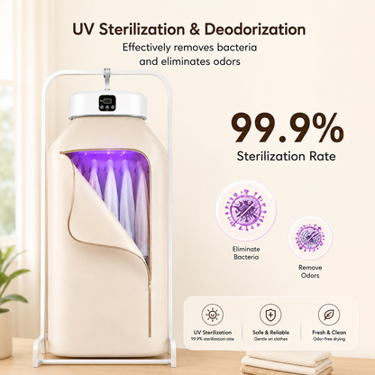 Electric Clothes Dryer — Portable Foldable Drying Cabinet with UV Sterilization